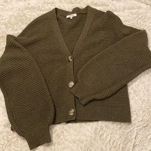 Olive green short cardigan from madewell